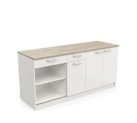 Cocina modular con dos armarios superiores cocina cooking y un modulo inferior de cocina en blanco mate