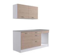 Miroytengo Cocina Modular Eko Completa con Diseño Reversible Color Roble Jackson 180 cm Oak