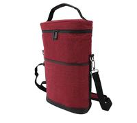 Cocoarm Bolsa Enfriadora de Vino para 2 Botellas Portador de Vino de Lona con Forro a Prueba de Fugas e Interior Acolchado Aislado Estuche Portátil para de 38 X 23 Cm para Degustación de Picnic en