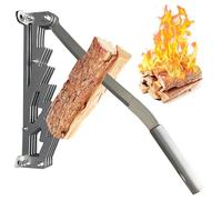 Cocoarm Divisor de Leña Montado en la Pared Divisor de Troncos de Madera de Acero Al Carbono Cortador de Leña Manual Portátil Divisor de Madera Resistente, para Acampar 57 X 10 Cm (Silver)