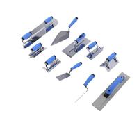 Cocoarm Juego de Paletas de Acero Inoxidable, Kit de Herramientas Manuales para Mampostería, para Acabado de Hormigón, Enyesado, Lechada con 5 Paletas Profesionales y Bolsa de