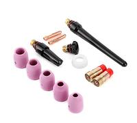 Cocoarm Kit de Lentes de Gas para Antorcha de Soldadura TIG, Juego de Boquillas de Cobre y Alúmina, 5 Tamaños de Boquilla 4 5 6 7 8, Reemplazo Directo para WP17 18 26, para Reparación de Soldadura