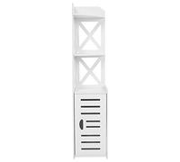 Cocoarm Mueble de Baño con Tablero de Plástico y Madera, Mueble de Almacenamiento para Baño, 120 X 27 X 27 Cm, Estante Esquinero Blanco de 4 Niveles con Superficie Impermeable para Cuarto de y
