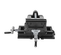 Cocoarm Tornillo de Banco Deslizante Cruzado Tornillo de Banco Cruzado de Hierro Fundido Mordaza de 5 Pulgadas Sujeción de 130 Mm Mordazas de Acero Dentadas de Cruzada de 130 X 160 Mm para