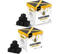 COCOBEE Carbón Vegetal de Cáscara de Coco, Cubos Sabor Coco, Combustible Natural Premium para Cocina, Hogar, Cachimba y BBQ - Briquetas para Shisha y Barbacoa (2 KG)
