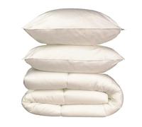 Cocoon Paquete de ropa de cama de microfibra blanco con edredón y 2 almohadas