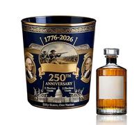 Cóctel Glassware - Commemorative American Milestone Glasses, Premium Etched Whiskey Tumblers with Stylish Design Feature, ideal for Home Bar Entertaining Parties Gift Collector Bartender Men Father