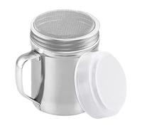 Coctelera de metal con asa, coctelera de metal compacta, botella agitadora | Agitadores portátiles de malla de acero inoxidable, salero y pimentero para canela, harina y especias, ideal para uso en