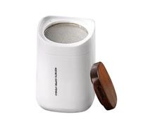 Coctelera magnética para hornear harina en polvo, tamiz de malla fina | Con tapa de madera de acero inoxidable, desmontable, lavable, de malla fina, para bebidas, postres, pan, pasteles, pasteles
