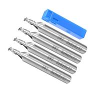 CoCud Barrenas de Fresas de Dos Flautas, Diámetro de 3 mm y Longitud de 8 mm, Cortador de Fresasdo Recto de Acero de Alta Velocidad con Estuche de Almacenamiento, 4 Pcs
