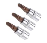 CoCud Llave de Vaso Phillips Punta Métrica Ph3 de 1/4" Accionamiento de 1.5" Largo Acero de Aleación S2 Tratado Térmicamente Cr-V - (Aplicaciones: para Sujetadores) 3 Piezas