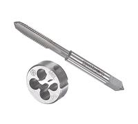 CoCud Macho y Troquel Juego, M6 x 1 Rosca, Izquierda Mano Métrica Alta Velocidad Acero Máquina Rosca Macho y Redondo Troquel Herramienta Kit para Roscado Reparación, 1 Juego