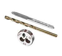 CoCud Métrico Macho y Troquel y Taladro Juego, M4 x 0.7 Macho y Troquel Rosca 3.3mm Diámetro, Izquierda Mano Máquina Rosca Macho Herramienta Kit para Roscado Reparación