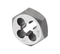 CoCud Terraja de Roscar Hexagonal M10 x 1.25 Paso Herramienta de Roscado de Tubería Cilíndrica de Acero al Carbono con 4 Orificios para Virutas