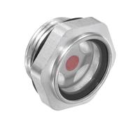 CoCud Visor de Nivel de Aceite para Compresor de Aire, | Rosca Macho G1 | Ventana de Vidrio Indicador de Nivel de Aceite con Cabeza Hexagonal de Aluminio, 1 Pieza