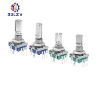 Codificador rotatorio EC11 de 360 grados con botón pulsador, 5 pines, 20 posiciones, 20 interruptor de código de pulso, mango, potenciómetro Digital de 15/20MM B 20mm Half handle 1PCS