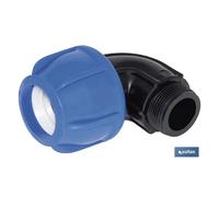 Codo 90° rosca macho pp pn16 50 x 1 1/2 caja 5 unid.