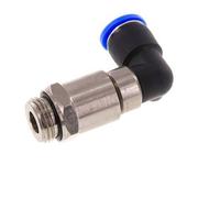 Codo de 12 mm y G1/2'' Junta giratoria rápida Rosca macho níquel-latón/PBT NBR Giratorio