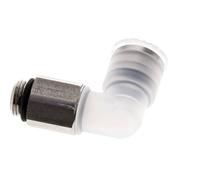 Codo de 90 grados 8mm x G1/8'' con rosca macho PA/Acero inoxidable EPDM Giratorio