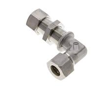 Codo de acero inoxidable 15L Racor de compresión Pasamuros 315 bar ISO 8434-1