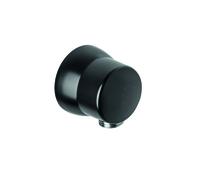 Codo de conexión de manguera KLUDI A-QA DN 15, intrínsecamente seguro contra reflujo, con anillo de compensación de pared, 6306139-00, Color: negro mate