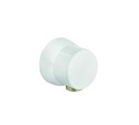 Codo de conexión de manguera KLUDI A-QA DN 15, intrínsecamente seguro contra reflujo, con anillo de compensación de pared, 6306143-00, Color: Blanco
