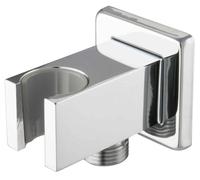 Codo de conexión para grifo PaulGurkes con soporte, soporte para ducha de mano de forma rectangular