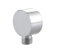 Codo de Conexión Universal de Pared para Ducha de 1/2 Pulgadas - Plateado Redondo