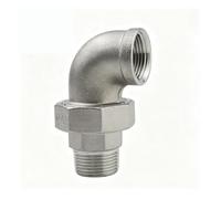Codo De Junta Viva Acero Inoxidable 304, Conector Tubería Rosca BSPT 1/4"~2"(Male to Female,1/4")