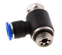 Codo de salida del silenciador de control de flujo 10 mm - G3/8'' Latón/PA 66 Tornillo ranurado