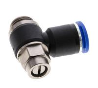 Codo de salida del silenciador de control de flujo 12 mm - G3/8'' Latón/PA 66 Tornillo ranurado