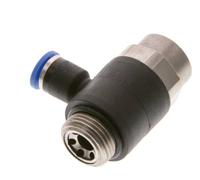Codo de salida del silenciador de control de flujo 6 mm - G3/8'' Latón/PA 66 Tornillo ranurado