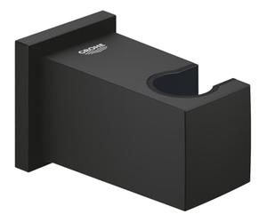Codo de salida GROHE Euphoria Cube con soporte mural, rosca de conexión de 1/2", válvula antirretorno, acabado Phantom Black, 26370KF0.