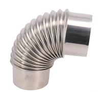 Codo de tubo de chimenea para estufa con tapa de lluvia hecho de acero inoxidable compatible con revestimientos de chimenea para uso con estufas, chimeneas y barbacoa (90 mm)