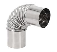 Codo de tubo de combustión de estufa, tapa de lluvia de acero inoxidable, resistente a altas temperaturas, para estufa, chimenea, sistemas de ventilación, barbacoa, plata, 50 mm a 100 mm (50 mm)