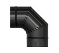 Codo estufa liso vitrificado negro ø 175 mm. 90°