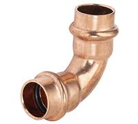 Codo igual 90° para tubos de cobre Ø18 mm | Prensado con perfil en V | Anillos EPDM para estanqueidad | Apto para agua potable, calefacción y aire acondicionado | QUICK PLOMBERIE