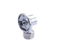 Codo mural cromado con embellecedor integrado Ø12 - hembra 1/2 | Ideal para instalaciones vistas de fontanería y calefacción | Estético, resistente y fácil de instalar | QUICK PLOMBERIE