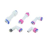 Codo recto for agua de ósmosis inversa, válvula retención, acoplamiento rápido, manguera 1/4" y 3/8", conector macho 1/8" for sistema(Straight Hose-2)