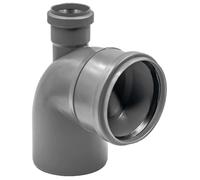 Codo reductor con derivación HT DN110×50 90° hacia arriba gris | codo reductor con salida superior, montaje rápido por enchufe
