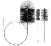 COEWUR Juego de 3 cepillos para Tubo de Estufa 150 mm x 2m Barra de Empuje Flexible Deshollinador de Chimeneas de Nylon con Cepillo de Acero Inoxidable de 40/60 mm para Limpiar Calderas Hogar