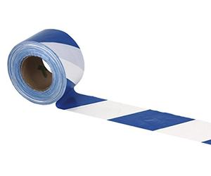 Cofan 11000325 Cinta Balizamiento, Azul y Blanco, 80 mm x 200 m