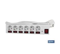 Cofan Base Múltiple 6 Tomas | Conmutador Luminoso | Cable 1,5m