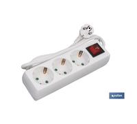 Cofan Base Multiple Bipolar de 3 Tomas para Enchufes con Interruptor de Encendido