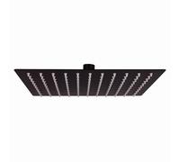 Cofan Cabezal de ducha cuadrado | Diseño extrafino | Orientable | Acabado: negro mate o acero inoxidable | Acero inoxidable 304 | Salidas antical | 24,5 x 24,5 cm (Acero inoxidable, Negro mate)
