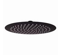 Cofan Cabezal de ducha redondo | Diseño extrafino | Acabado: negro mate o acero inoxidable | Orientable | Acero inoxidable 304 | Salidas antical | Ø24,5 cm (Acero inoxidable, Negro Mate)
