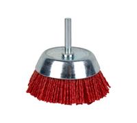 Cofan Cepillo Copa con Filamentos Abrasivos de Nylon | Diámetro de 6 mm x 75 mm | Para pulir, esmerilar, eliminar óxido, etc. Red