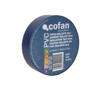 Cofan Cinta Aislante 180 Micras | Color azul | Resistente al voltaje, al calor y a diferentes ácidos y alcalinos