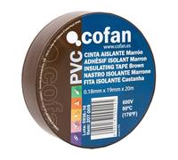 Cofan Cinta Aislante 180 Micras | Color marrón | Resistente al voltaje, al calor y a diferentes ácidos y alcalinos