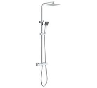 Cofan Columna de Ducha Termostática | Diseño de Cabezal Cuadrado | Regulable en Altura